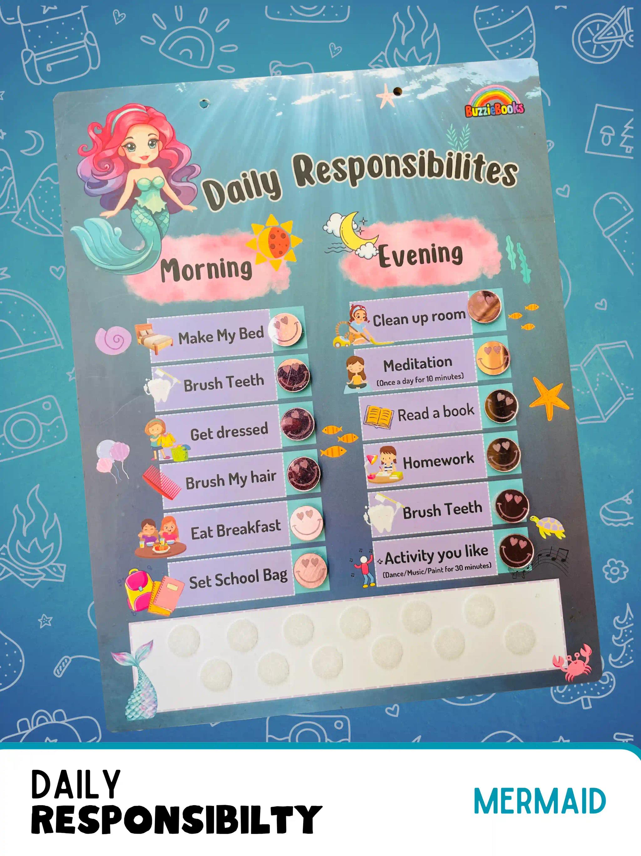 Daily Responsibility Board - Mermaid