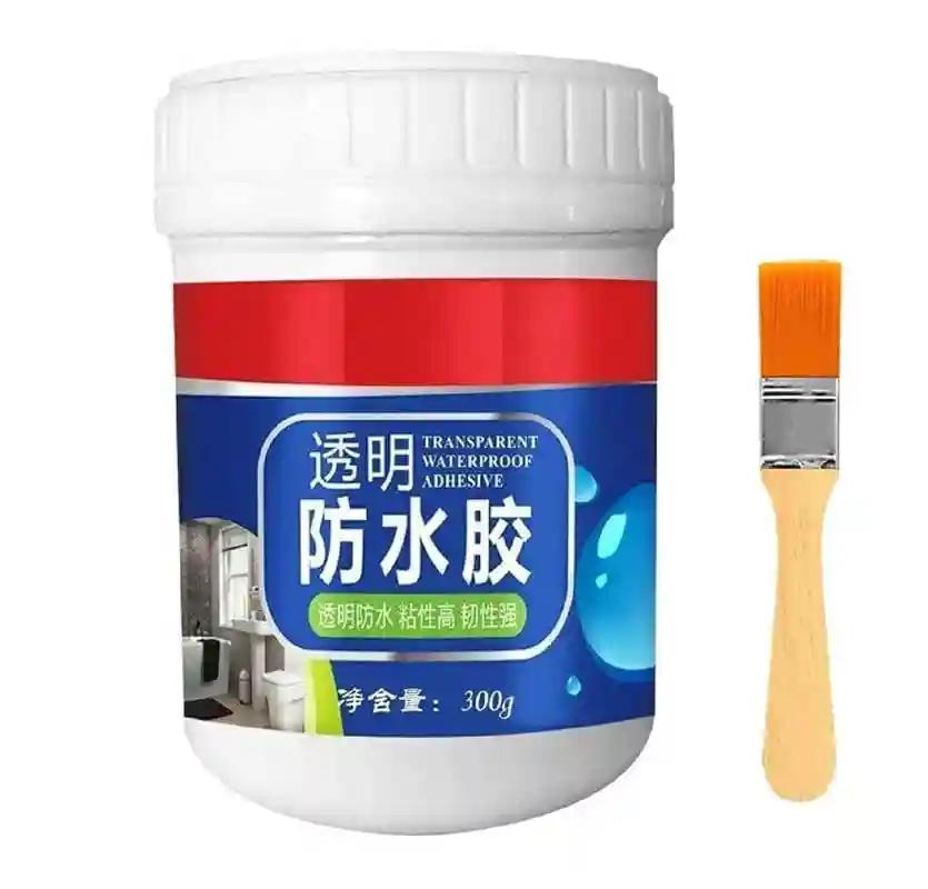 KHUSHIYA ENTERPRISE Transparent Waterproof Glue for Roof Leakage Crack Seal Glue 300gm with Brush Adhesive Crack Seal Agent Roof Water Leakage Solution Glue Waterproofing for Pipe Wall Tiles