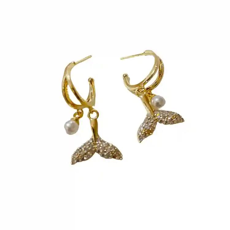 Fishtail Gold Plated Earring