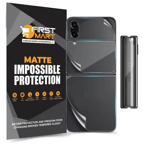 FIRST MART Screen Protector for Samsung Galaxy Z Flip4 5G - Back Nano Fiber Unbreakable Membrane Case Friendly Full Edge to Edge Screen Coverage & Installation Kit (Matte)