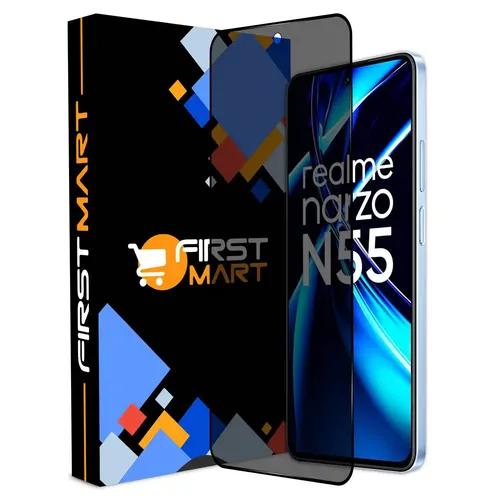 FIRST MART Privacy Tempered Glass for Realme Narzo N55 5G, C55 5G, and Nord CE 3 Lite 5G (6.72 Inch) with Easy Installation Kit| Case Friendly Edge to Edge Privacy Screen Protector