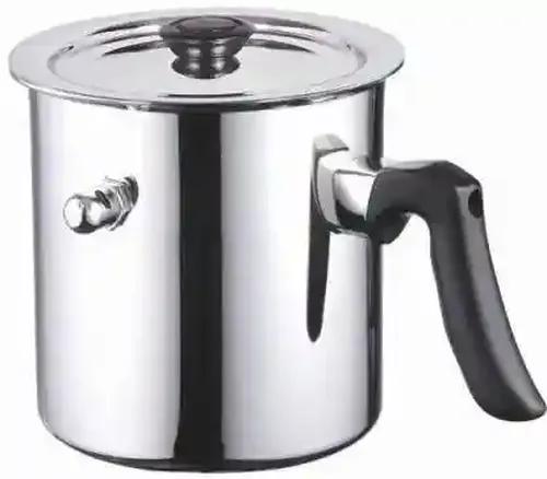 JVL MB-2 Single Stainless Steel Single Wall Milk Boiler Storage with Whistle and Funnel for Everyday Use bakelite Handle - 2 Litre