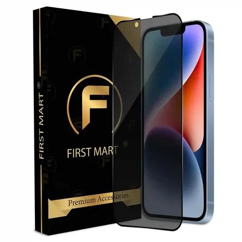 FIRST MART Edge to Edge Privacy Tempered Glass for iPhone 14/13 / 13 Pro Full Screen Coverage with Easy Installation Kit | Black Glossy