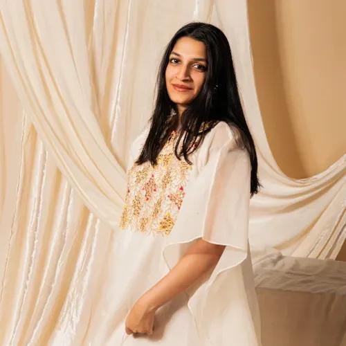 Pearl White Kaftan - Small