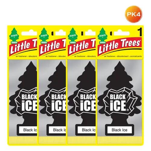 LITTLE TREES Car Freshener - Black Ice (Pack of 4)