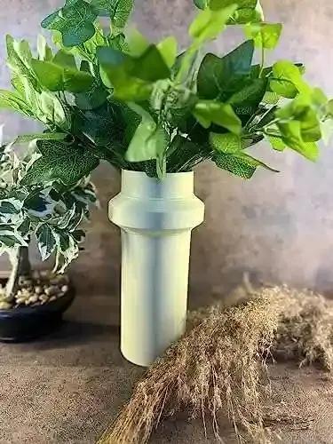 YELLOW Ribbon Metal Vase Decorative Accent Flower Pot Artifacts for Home Unbreakable Handcrafted Handmade Flower vase Table Tableware Shelf Showcase Console Living Room Decoration Office.