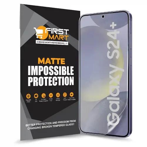 FIRST MART Screen Protector for Samsung Galaxy S24 Plus 5G - Nano Fiber Unbreakable Membrane Case Friendly Full Edge to Edge Screen Coverage & Installation Kit (Matte)