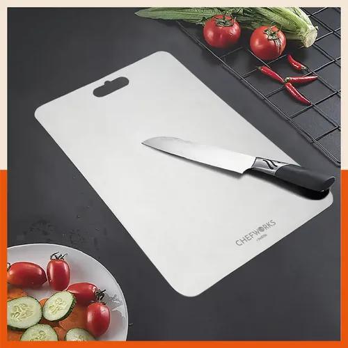 ENOX Pro Stainless Steel Chopping Board | Extra Large For Home (Size: 300mm x 500mm, Thickness: 2.0mm)