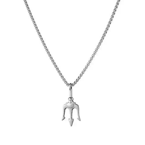 Trishul Design Pendant with Silver Chain