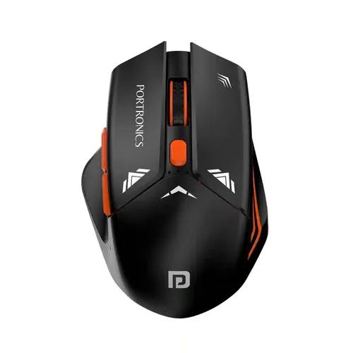 Portronics Vader Pro Wireless Gaming Mouse with 2.4 GHz Receiver, 6 Buttons, Thumb Support, High-Precision Tracking, Ergonomic Comfort, Adjustable Optical DPI for Laptop, PC, Mac (Midnight Black)