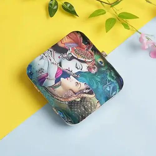 Krishna And Radha Duet Printed Designer Clutch For Women