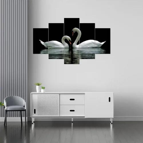 Swan Wall Painting For Home Decoration Pack of 5 (119.5 x 60 Cm)- Pattern 119