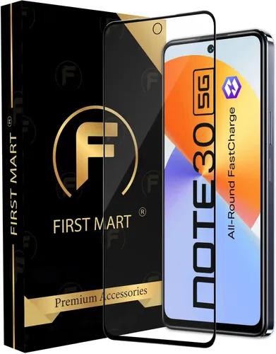 FIRST MART Edge to Edge Tempered Glass for Infinix Note 30 5G (6.78 Inch) Case Friendly Screen Protector with Easy Self Installation Kit | Black Border OG