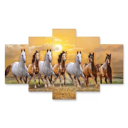 Horse Wall Painting For Home Decoration Pack of 5 (119.5 x 60 Cm)- Pattern 88