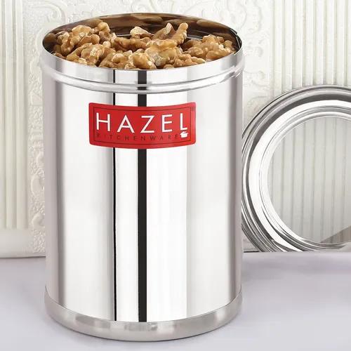 HAZEL Stainless Steel Kitchen Container with Transparent Lid | Top See Through Kitchen Container Set with Matt Finish | Multipurpose Container for Kitchen Storage, 1600 ML