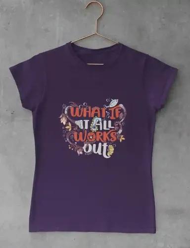 What if it all works out (multicolor print) - Women's Regular fit T shirt - Purple - XS