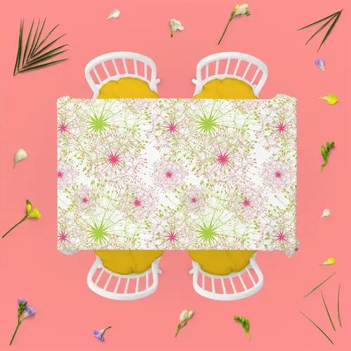 ArtzFolio Dandelion | Table Cloth Cover for Dining & Center Table | Washable Waterproof Polyester Fabric | 6-Seater Table; 48 x 72 inch (122 x 183 cms)