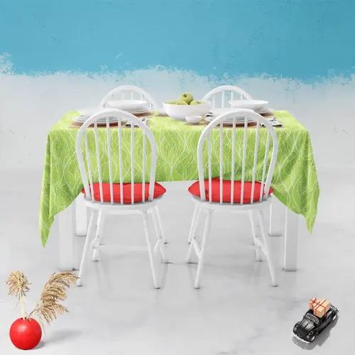 ArtzFolio Spring Leaves D2 | Table Cloth Cover for Dining & Center Table | Washable Waterproof Polyester Fabric | 8-Seater Table; 54 x 81 inch (137 x 206 cms)