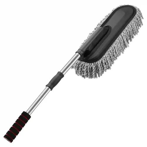 H HANUMANT ENTERPRISE Super Soft Microfiber Car Cleaning Brush Ideal as Mop Duster|Car Duster Exterior with Extendable Handle|Multipurpose Dust Cleaner Car Wash Brush for Home, Kitchen, Office(Grey)