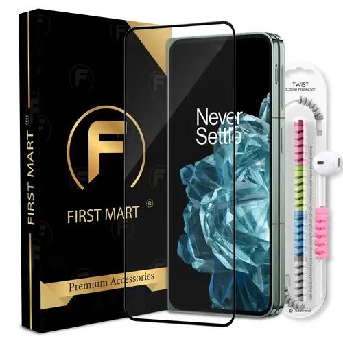 FIRST MART Premium Tempered Glass for OnePlus OPEN 5G with Edge to Edge Coverage and Cable Protector and Easy Installation Kit, Pack of 1