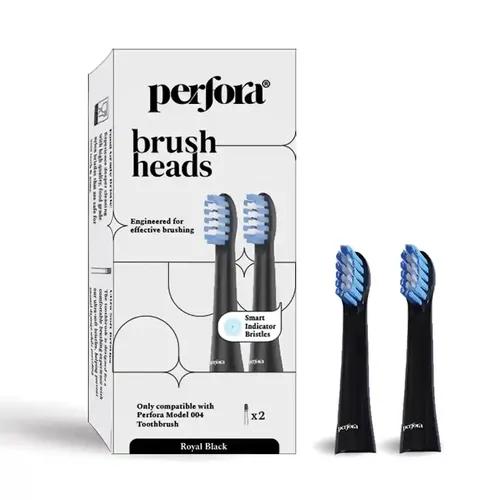 PERFORA Replacement Brush Heads For Perfora Rechargeable Toothbrush Model V4 | Toothbrush For Effective Brushing & Plaque Removal For Healthier Smile With Soft Bristles | Royal Black