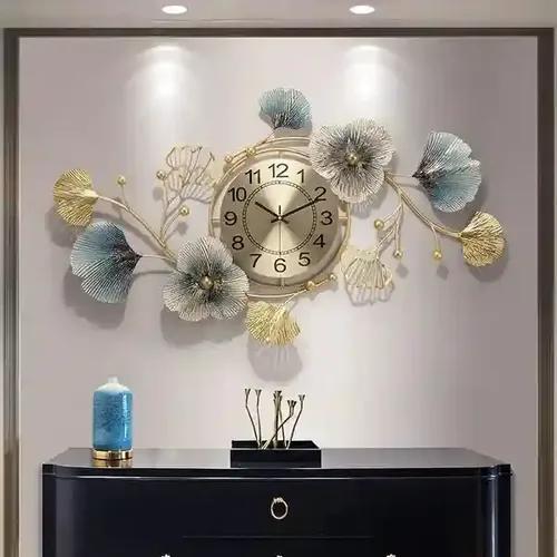 AMASS HANDICRAFTS Floral Wall Clock Art - Ideal Home Decor Items And Wall Decoration Items For Living Room/ Bedroom/ Dining Hall/ Office/ Cafes/ Hotels | 6 Months Warranty