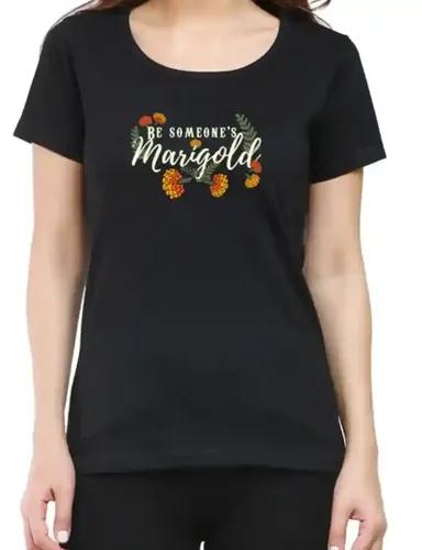 Be someone's Marigold - Women's regular fit T-shirt - Black - XS