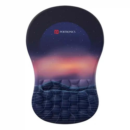 Portronics Comfipad Wrist Rest Mouse Pad with Soft Foam Cushion, Ergonomic Design, Wrist Support, Pain Relief, Non-Slip Base, mouse pad for Gaming, Laptop, PC, Computer(Blue)