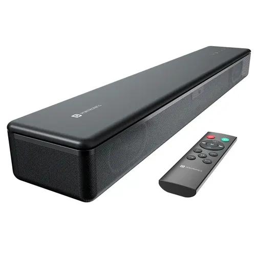 Portronics Sound Slick 8 80W Soft Touch Control Bluetooth Soundbar, Surround Sound, 2.0 Channel, BT5.3V, Multiple Modes, AUX In, Optical Input, USB Drive, HDMI Port, Remote Control(Black)