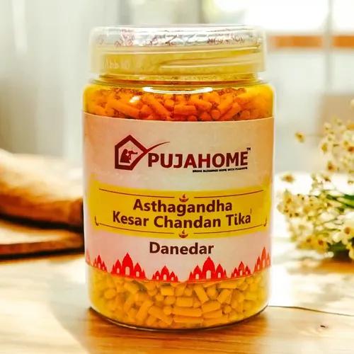 Pujahome Asthagandha Kesar Chandan Tika Danedar 200Gram Box