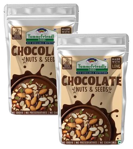 Tummy Friendly Chocolate Nuts And Seeds Mix. Healthy Snacks For Kids, Toddlers, Adults. Travel Friendly Snacks For Kids. Healthy Chocolate Snacks For Kids, Adults - 400G, (200G Each Pack)