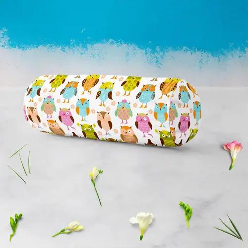 ArtzFolio Pretty Birds | Bolster Cover Booster Cases | Zipper Opening | Velvet Fabric | 16" Width x 6" Diameter; Set of 2 pcs