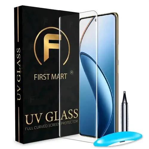 FIRST MART Tempered Glass for Realme 12 Pro Plus 5G / Realme 12 Pro 5G / Realme 11 Pro Plus 5G with Edge to Edge Full Screen Coverage and Easy UV Glue Installation Kit, Pack of 1