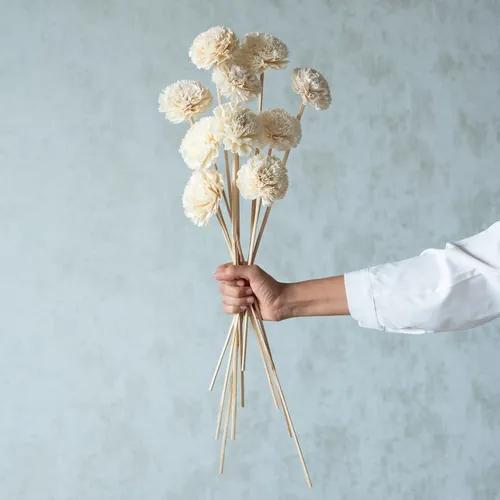 White Carnation Sola Flower Sticks (10 sticks)