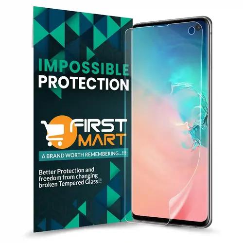 FIRST MART Screen Protector for Samsung Galaxy S10 - Nano Fiber Unbreakable Membrane Case Friendly Full Edge to Edge Screen Coverage & Installation Kit (Crystal Clear)