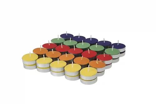 Burning Paraffin Wax Unscented Tealight Candles for Home Decor - Tea Lights Candles Set of 50 - 1.5-2 Hours (Multicolor)