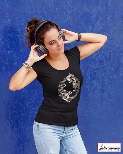 Bold Women's Tiger Yin Yang T-Shirt For You - S