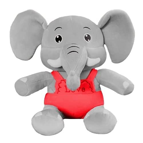 DEARJOY Elephant in red dress Soft Toy - Red & Grey